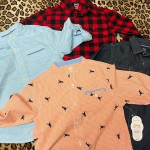 Wonder Nation Boys Long Sleeve Shirt (Bundle) Size 5T and XS 4-5